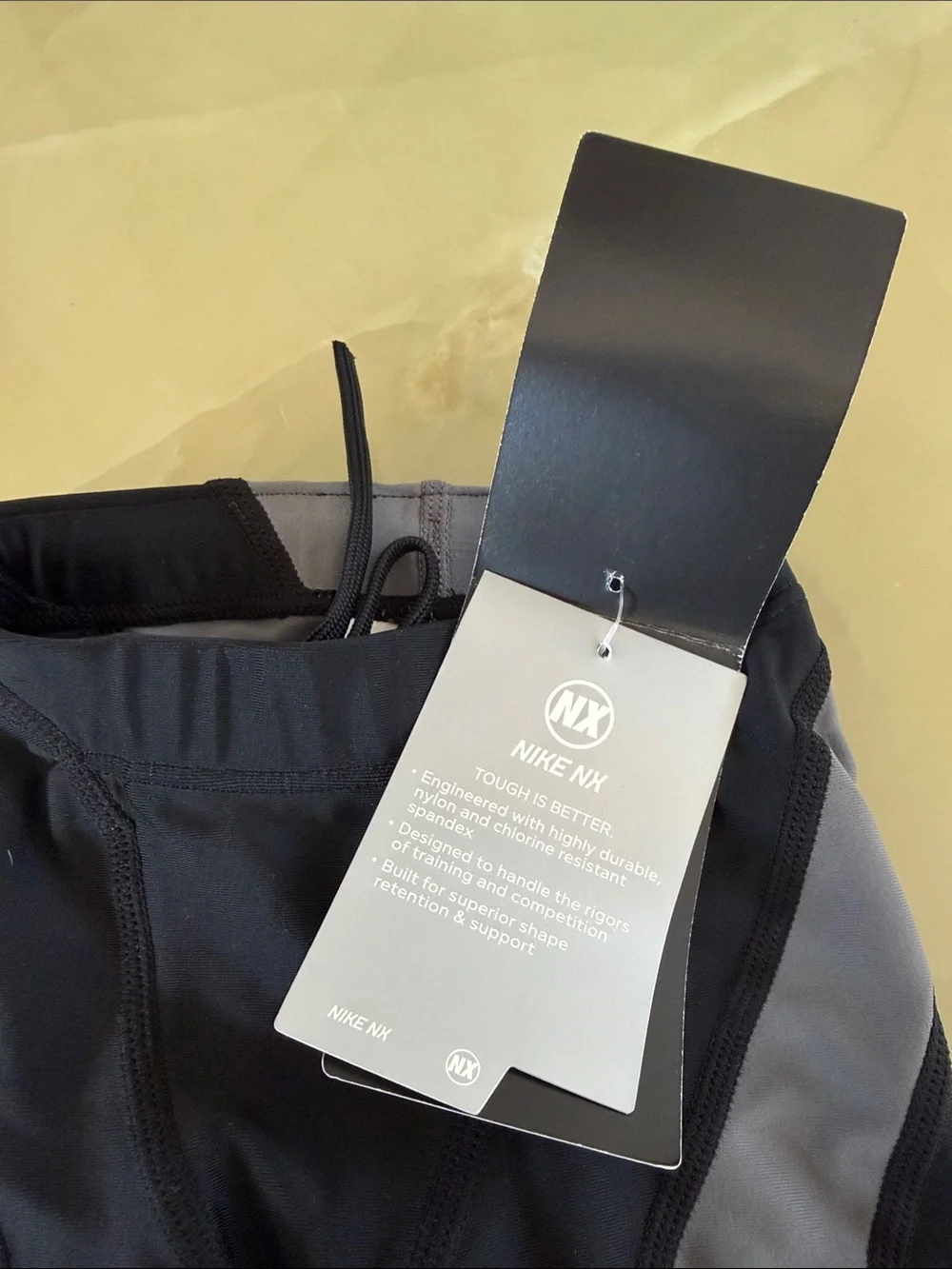 Nike NX Boys Jammer Swim Shorts Black Grey Colorblock Size 20 NWT